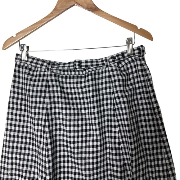 NWT Reformation Cole Two Piece Set Linen Skirt Top April Check Black White 10 - Picture 6 of 9